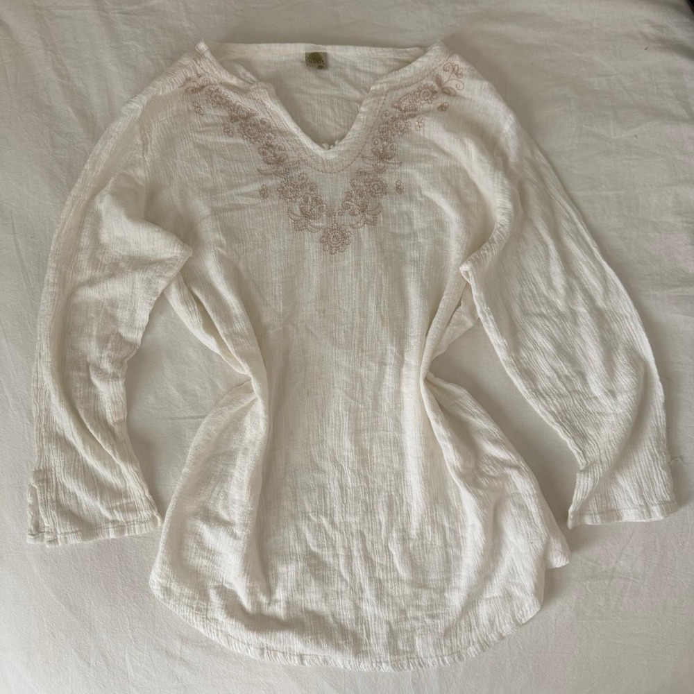 Islander White long sleeve bathing suit cover